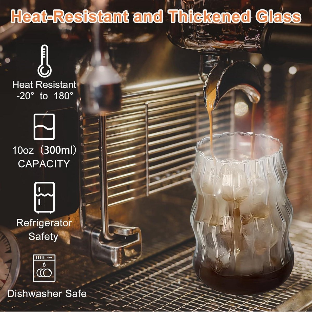 Lot De 4 Gobelets En Verre 530 Ml Avec Couvercle Et Paille – Verres Nervurés Pour Thé à Bulles Et Café Glacé