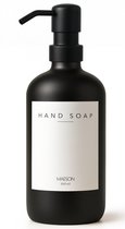 MAESON Glazen Zeepdispenser - 500 ml - Zwart - Vrijstaand Zeeppompje - Handzeep Pompje - Voor Keuken & Badkamer