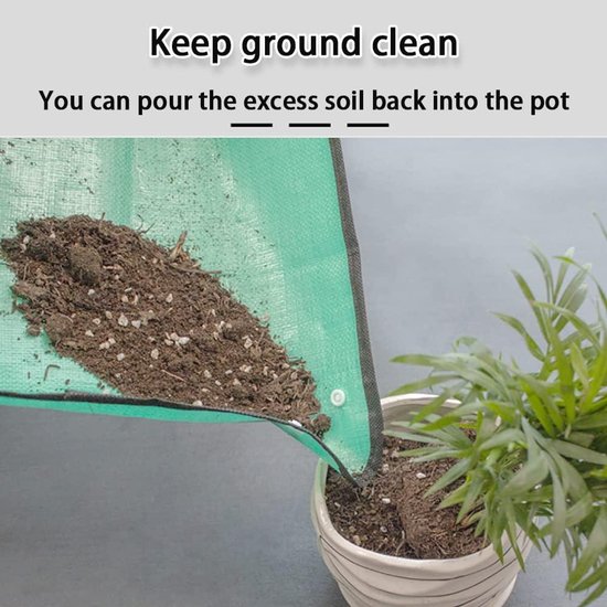 Tapis de rempotage imperméable pour plantes - Pliable - Anti-salissures - Convient aux Plantes de jardin - Vert - 50 cm x 50 cm