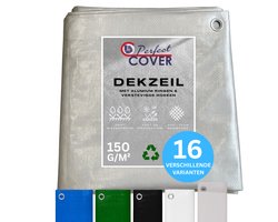 Perfect Cover® Super Sterk Afdekzeil - 4 x 6 m - Transparant - 150 g/m² - Scheurbestendig en Waterbestendig Zeil voor Buiten Tuinmeubelen, Aanhanger of Zwembad - Multifunctioneel als Grondzeil of Autohoes - Met Metalen Zeilringen