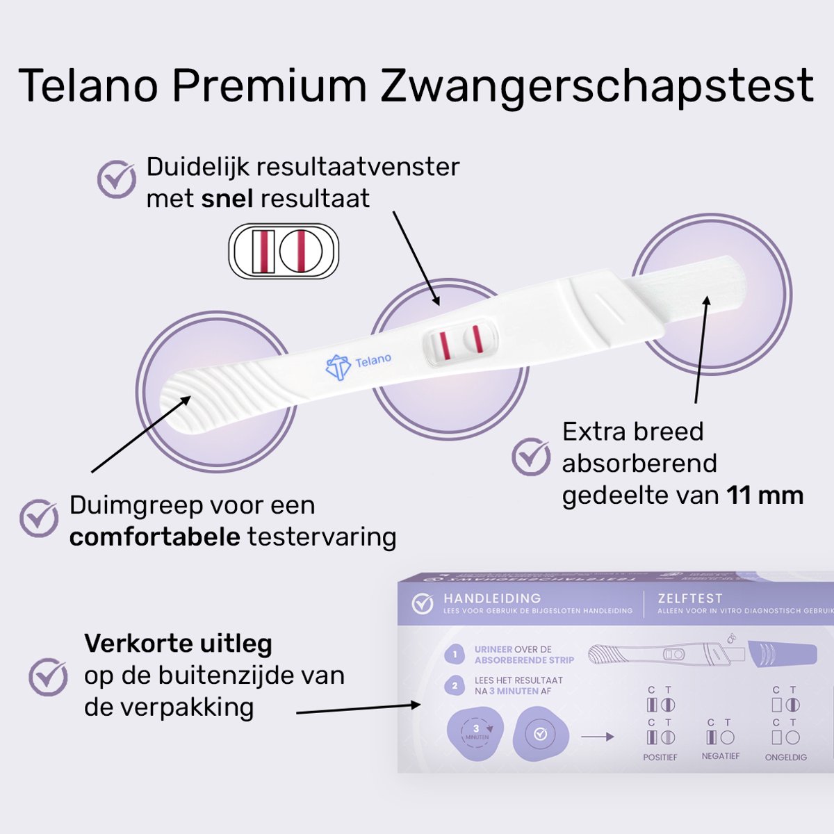Telano Zwangerschapstest Extra Vroeg Premium 6 stuks Midstream - Zwangerschapstesten Extra Gevoelig – foto 5