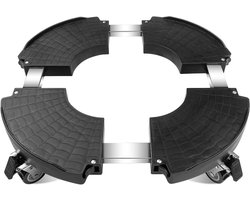 Porte Plante a Roulettes Réglable 40-585 cm Support de Pot de Fleur Round Capacité Charge 250 kg Plateau Roulant Noir avec Roues 360 ° Chariot Plantes pour Intérieur Extérieur Maison