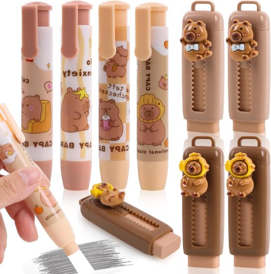 Lot de 2 gommes en forme d'animaux de bureau pour enfants, mini gommes mignonnes pour récompenses et fournitures scolaires