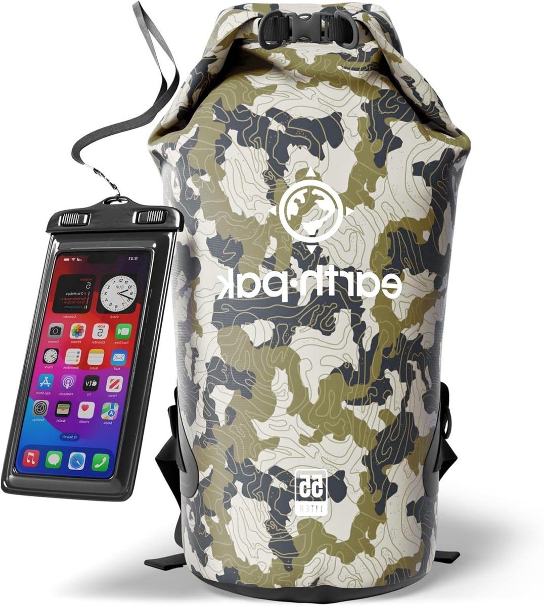 Titel: - Roll Top Dry Bag - Waterdichte Compressiezak voor kajakken strand raften varen wandelen kamperen en vissen met waterdichte telefoonhoes.