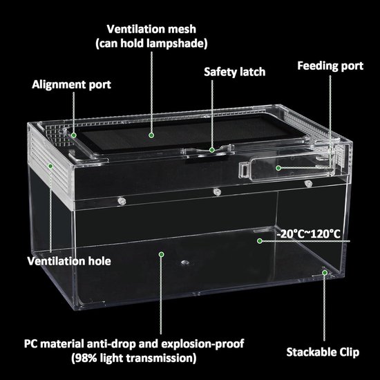 Lucky Reptile LB-35W Life Box 35 Nanoterrarium van acrylglas, wit