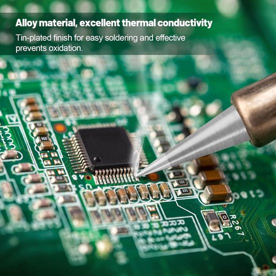 Samfox 900M-T soldeerpunt reserveset voor soldeerpunten voor Hakko, Radio Shack, TENMA, ATTEN, QUICK, Aoyue, Yihua soldeerstation, 5-delig