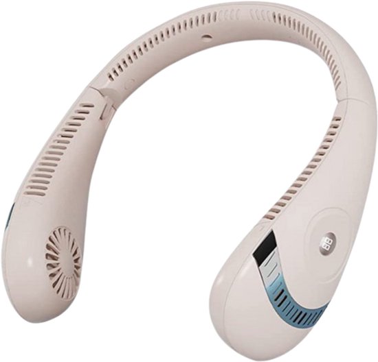 DreamGoods Nek Ventilator - 2024 Editie - Met LED Display - 3 Standen - 5000mAh - Opvouwbaar - Draadloos & Oplaadbaar - Nek Fan - Met Koeling - Draagbare Mini Ventilator - Gezichtsventilator - Handventilator - Hals Ventilator