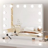 Bright Beauty Vanity hollywood make up spiegel met verlichting - 50 cm x 42 cm - zonder rand - drie lichtstanden - wit