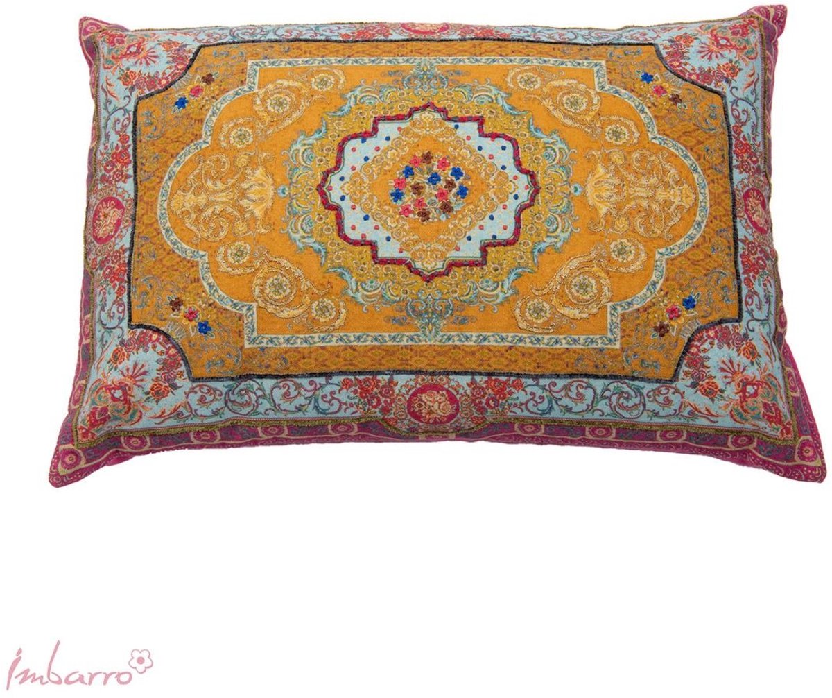 Imbarro Home & Fashion kussen rechthoek katoen met gekleurde barok print 40 x 60 cm Vidya
