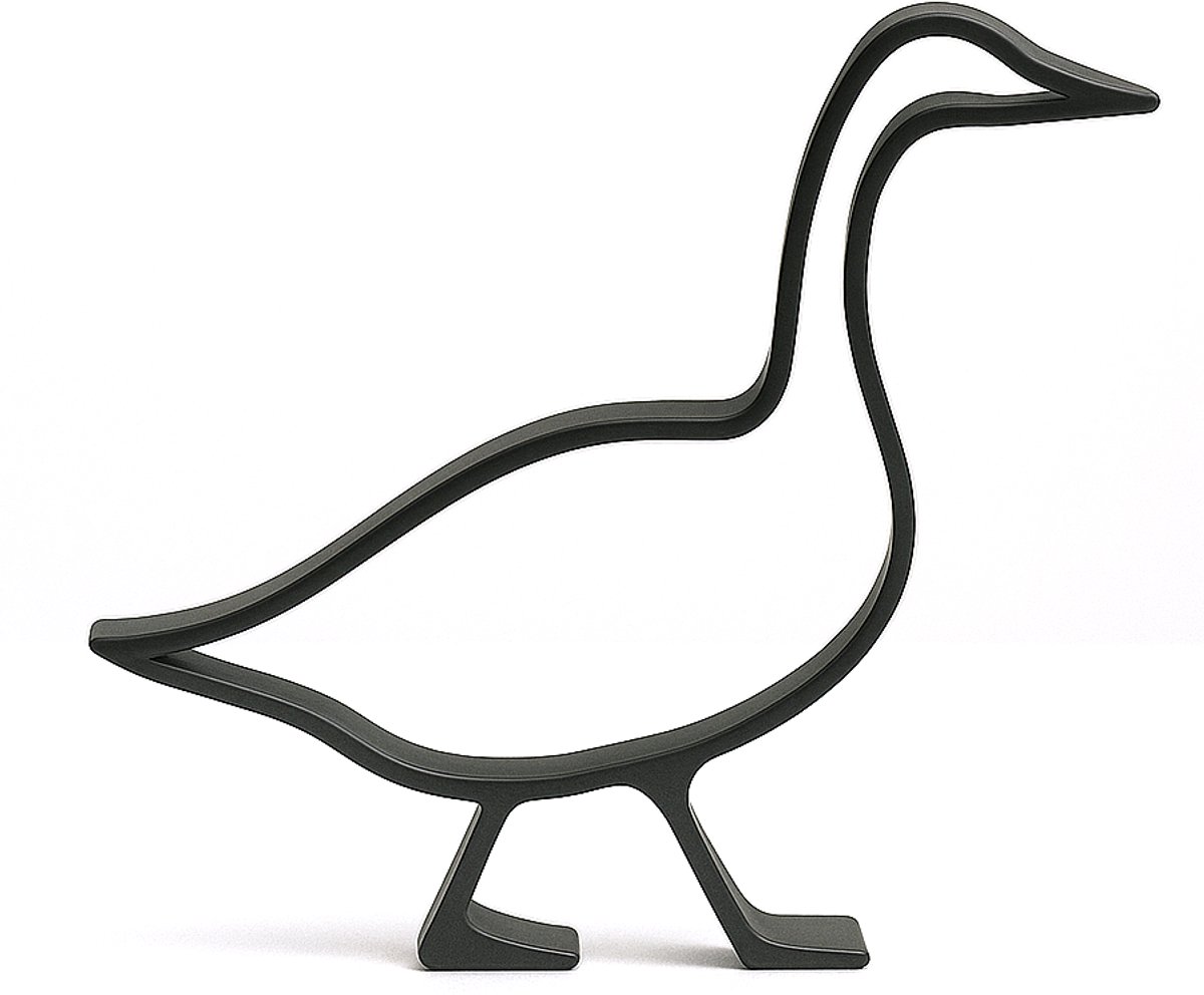Gansbeeldje - zwart - 20 cm hoog