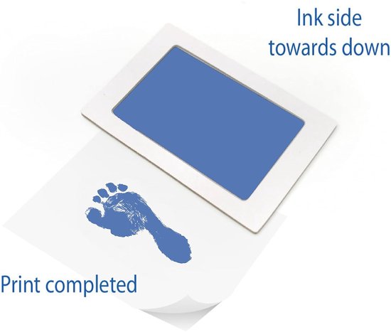 2 stuks - Baby Hand- en Voetafdruk Inktpad - Blauw - 10,8 x 15,4 cm - Veilig Inktkussen voor Newborn Herinnering - Perfect voor Eerste Verjaardag, Geboorteboek, DIY Fotolijst of Cadeau - Voor Handafdruk & Voetafdruk van Pasgeboren Baby's — afbeelding 2