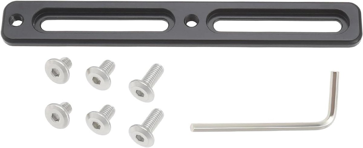 Allecto Plus - Fietsfleshouder Adapter 2 Sloten voor MTB en Racefiets - Zwart met Schroeven en Schroevendraaier - 132mm x 18mm - Afstandsmaat 64mm - Flessenhouder Aanpasser.