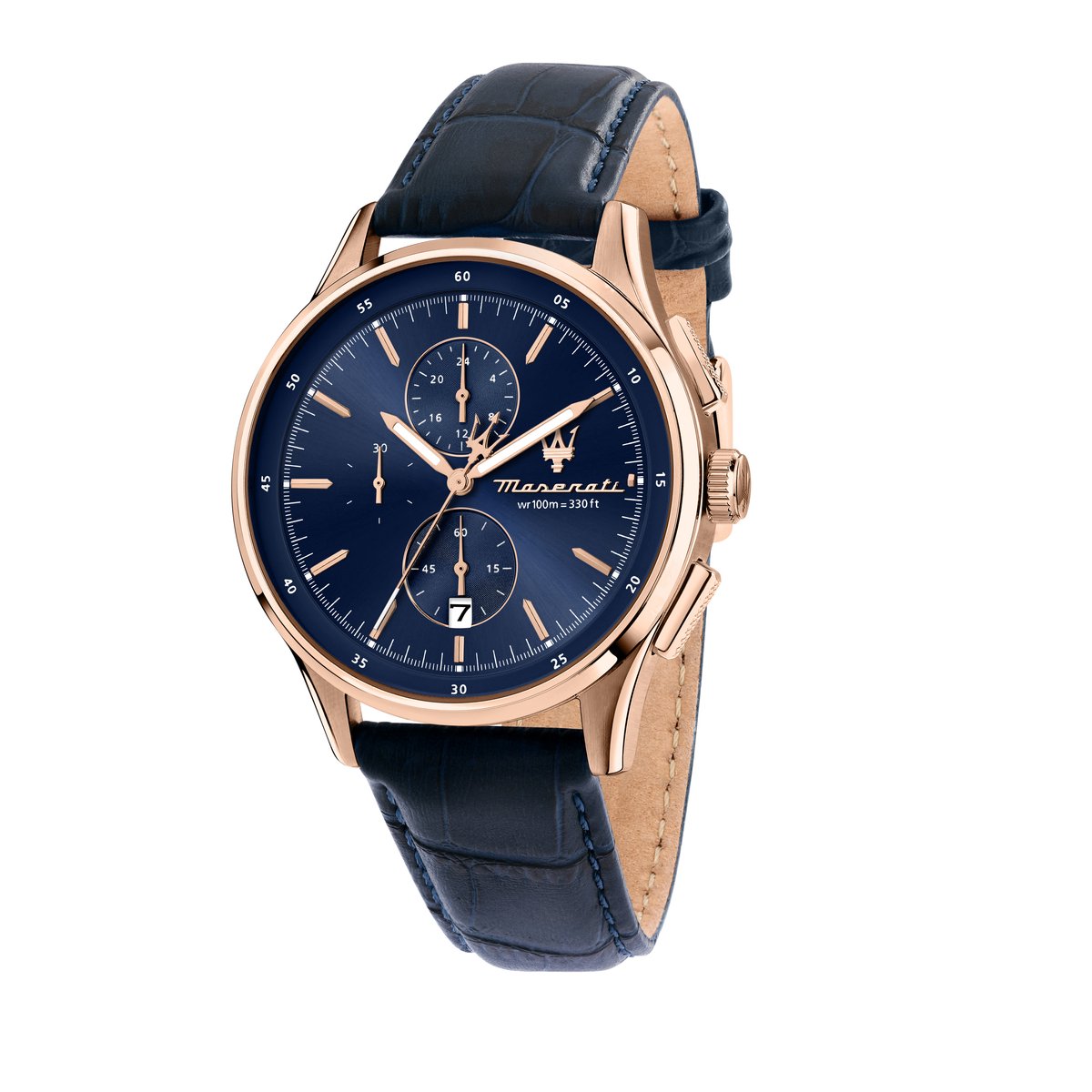 Maserati - Sorpasso - R8871624009 - Chronograaf - heren -horloge - rose goud - blauw - 42 MM