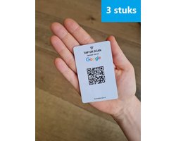 Google Review Kaart (3 stuks) - boost je reviews - Google Review Card - Google Recensie Kaart - Google Review - Google - NFC card - NFC kaart - NFC - QR - PVC - SEO - Recensies - Met NFC & QR - Mis geen enkele review