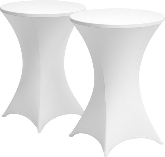 Nince Tafelrok Statafel Wit - Extra Dik - Statafelrok Set van 2 - Stretch Rok 80 - 110cm - Universeel Gebruik