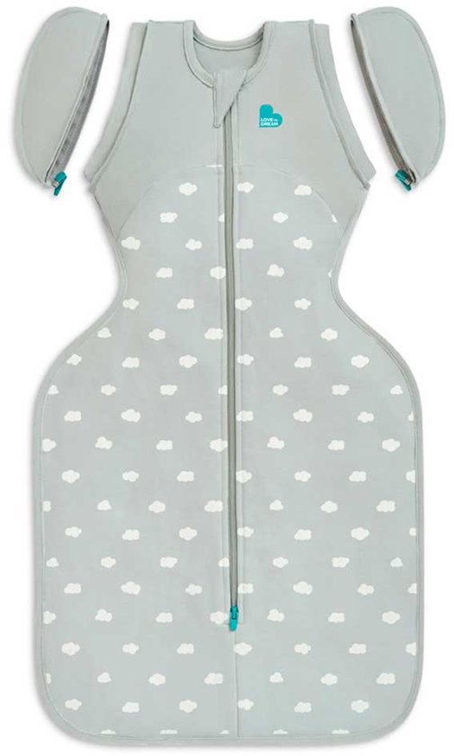 Love to Dream™ Babyslaapzak Swaddle Up™ - Inbakeren afbouwen - Baby 3-6 maanden - 6-8.5 kg - All Season - Clouds Olive