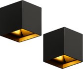 Nince Wandlamp Set van 2 - 12W - Geschikt voor Binnen/Buiten - Industrieel Modern - NIET OPLAADBAAR
