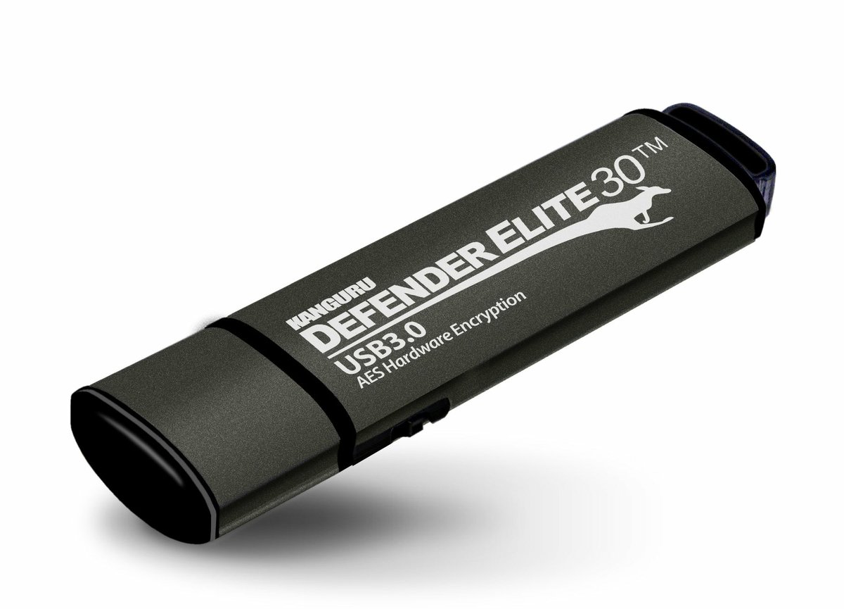 Kanguru - Defender Elite30 – 256 GB - Hardware Encrypted USB-Stick – USB 3.0 – FIPS 140-2 Level 3 – Fysieke Schrijfbeveilingsschakelaar - Zwart