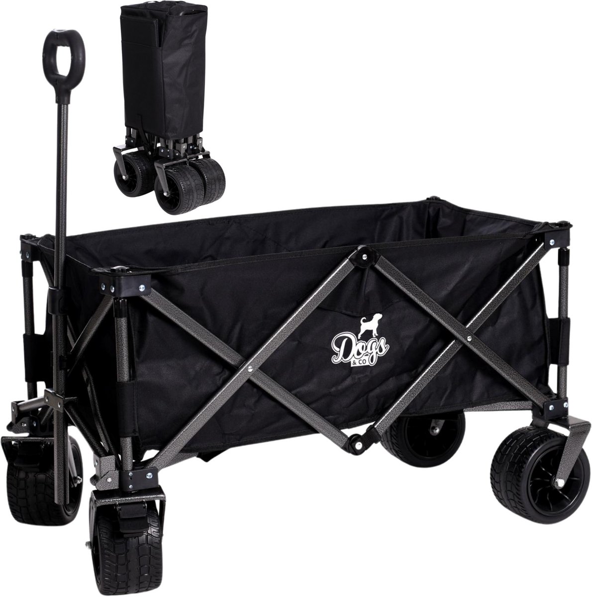 Dogs&Co® Opvouwbare Bolderkar Zwart