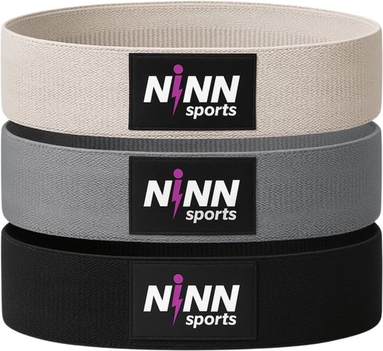 NINN Sports - Weerstandsbanden - Set van 3 Grijs - Bootybands