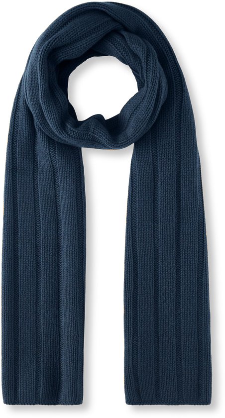 FALKE Scarf in Rib sneldrogend warm kasjmier wintersjaal unisex blauw - maat ONESIZE