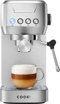 Bol.com Espressomachine 20 Bar - Piston Koffiemachine RVS - Met Stoompijpje - Pistonmachine Espresso Cappuccino & Latte - 13L Wa... aanbieding