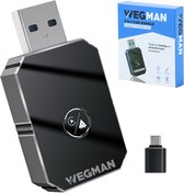 Wegman 2 in 1 CarPlay & Android Auto Dongle - Geschikt voor Auto’s met Apple CarPlay en Android Auto - Draadloos CarPlay & Android Auto