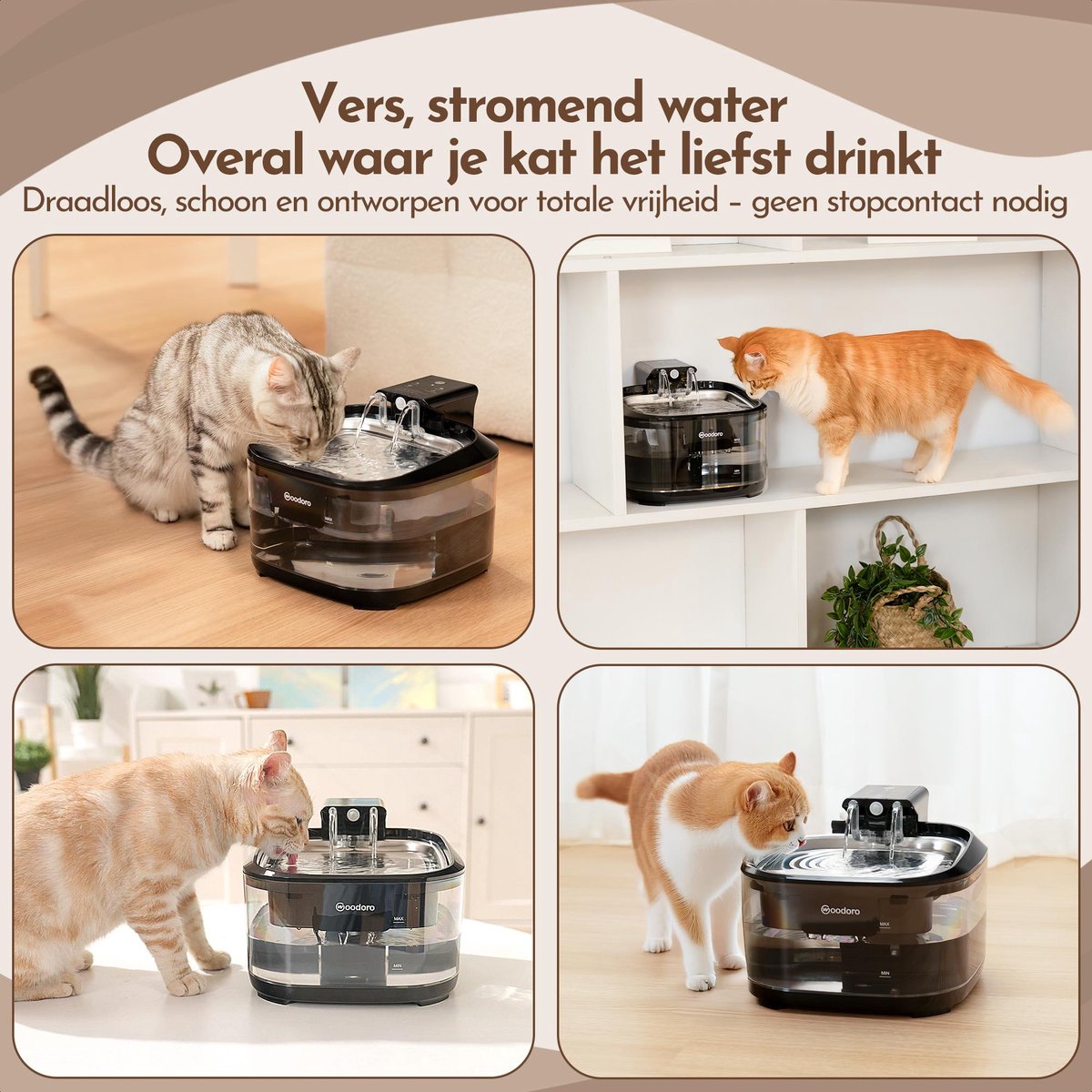 Drinkfontein Kat 4,5L - Draadloos 45 Dagen thumbnail 6