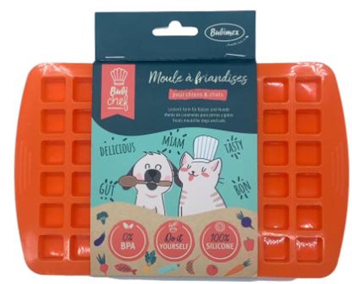 Bubimex – Bubichef vorm voor snoepjes – traktatievorm – vierkant – voor honden en katten