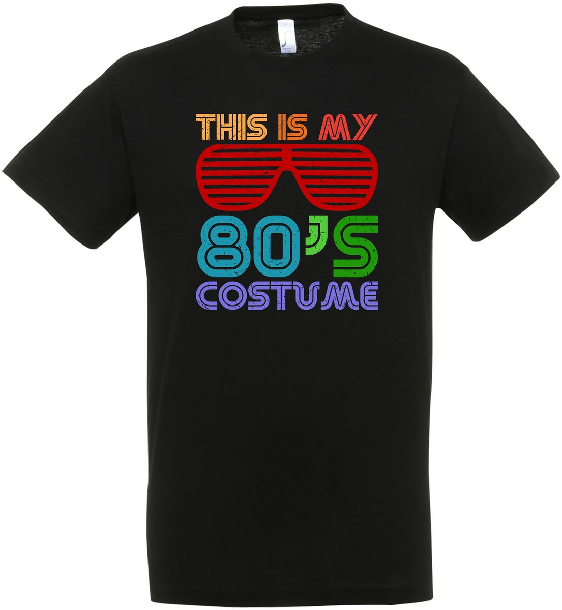 This Is My 80’s Costume T-shirt– Disco – Zwart – Jaren 70/80/90 – Disco T-shirt Unisex – Disco T-shirt Heren – Feest cadeau – Verkleed T-shirt - Party – Grappige shirt - Foute Party – Maat XL