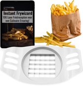 TEN® Frietsnijder + 106 FRIETRECEPTEN - Patatsnijder met RVS Messen - Wit