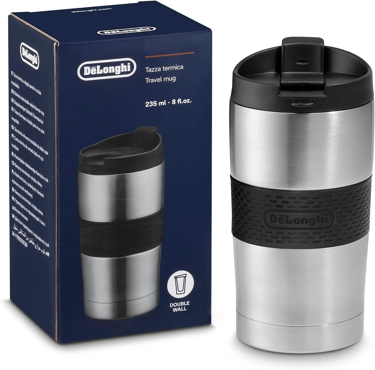 De’Longhi DLSC074 235 ml Zwart, Roestvrijstaal Kunststof