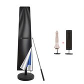 Parasolhoes - Parasolhoes voor Zweefparasol - Tot 190 cm - Waterdicht - Oxford - Met Telescopische Stang - Weerbestendig Robuust - met Rits en Stok - voor Tuin, Strand, Balkon - Zwart