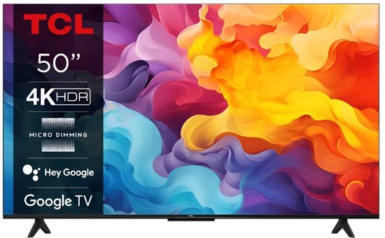 TCL 50P69B | 50'' 4K Ultra HD LED Smart TV | Google TV met HDR10+ | HDMI 2.1 | 50Hz | Wifi
