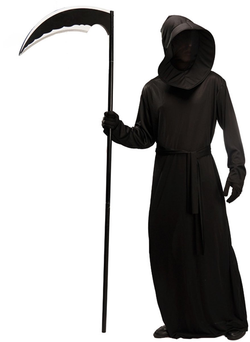 Grim Reaper / Magere Hein Kostuum – Volwassenen – Inclusief Zeis & Handschoenen – Halloween kleding