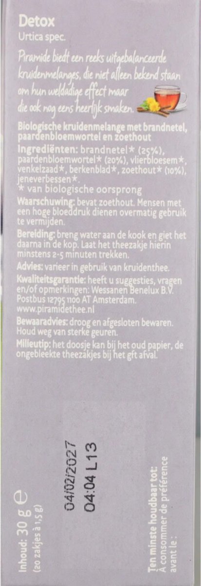 Piramide Detoxthee - 20 stuks