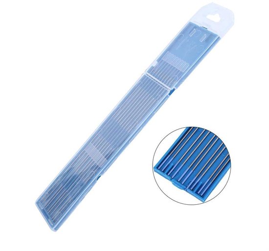 1. Lasaccessoires - Set van 10 stuks Tungsten Lanthanated Elektroden - Blauwe Tip 2. Tungsten Elektroden Set - 10 stuks 1.0/1.6/2.4mm - Blauwe Tip - Voor TIG Lassen — afbeelding 3