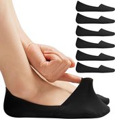 No Show Sokken voor Dames, Antislip Nylon Dunne Footies Onzichtbare Zijdezachte Lage Voering Sokken voor Loafers Flats 6 Paar (One Size)