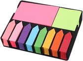 Allecto Plus - 2000 Stuks Sticky Notes Set met Fluorescerende Kleuren en PU Box - Notities, Bladwijzers en Index Markers