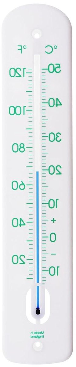 Grote buitenthermometer - 380 mm voor buiten gebruik in de tuin, kas, terras, zonneterras - Turkoois