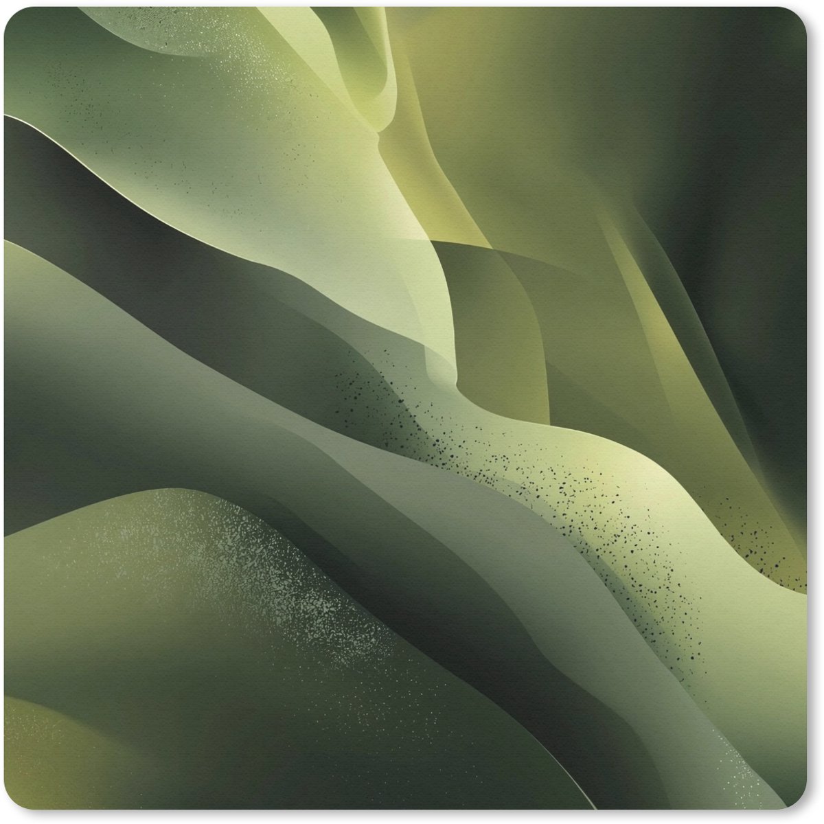 Muismat 30x30 cm - Mousepad Gaming - Golven - Abstract - Heuvels - Groen - Muismatten