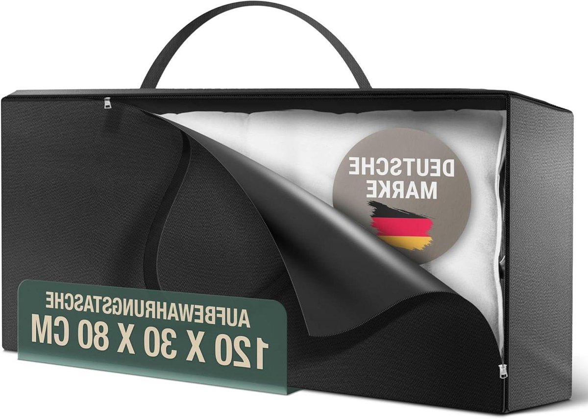 Opbergtas voor palletkussens in XXL-formaat van zwart Oxford polyester 600D.