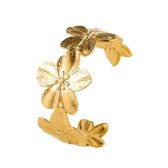 statement bloom armband-nikkelvrij-stainless steel-gouden armband-luxe armband-dames armband-clover armband