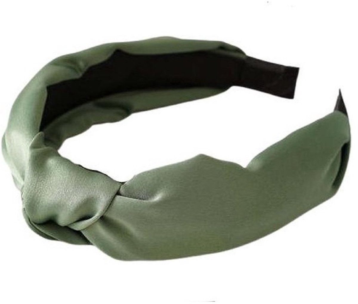 Dames Diadeem Haarband met Knoop - Groen Glans