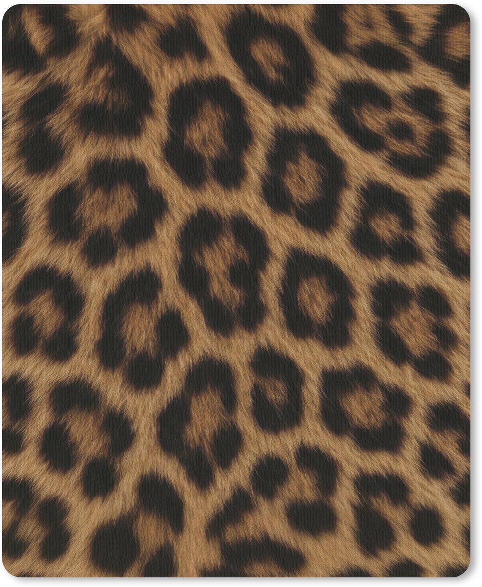 Muismat 19x23 cm - Mousepad Pantervacht - Realistisch - Bruin - Muismatten