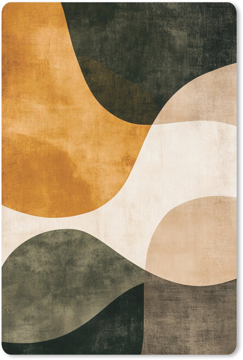 Muismat 18x27 cm - Mousepad Vormen - Okergeel - Abstract - Muismatten