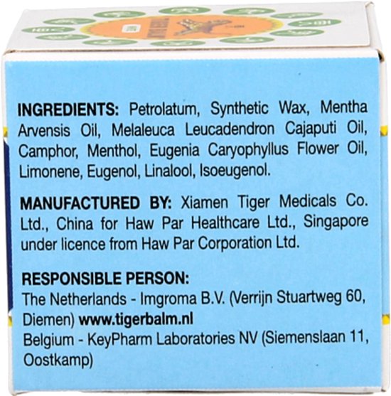Tiger Balm Wit - Tijgerbalsem - Om vrijer te ademen - Verzachtende invloed op voorhoofd en slapen - Spierbalsem - 19 gram