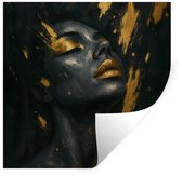 Muurstickers - Sticker Folie - Visage - Femme - Éclaboussures de peinture - Abstrait - 80x80 cm - Plakfolie - Muurstickers Kinderkamer - Adhésif Papier peint - Papier peint adhésif - Stickerfolie