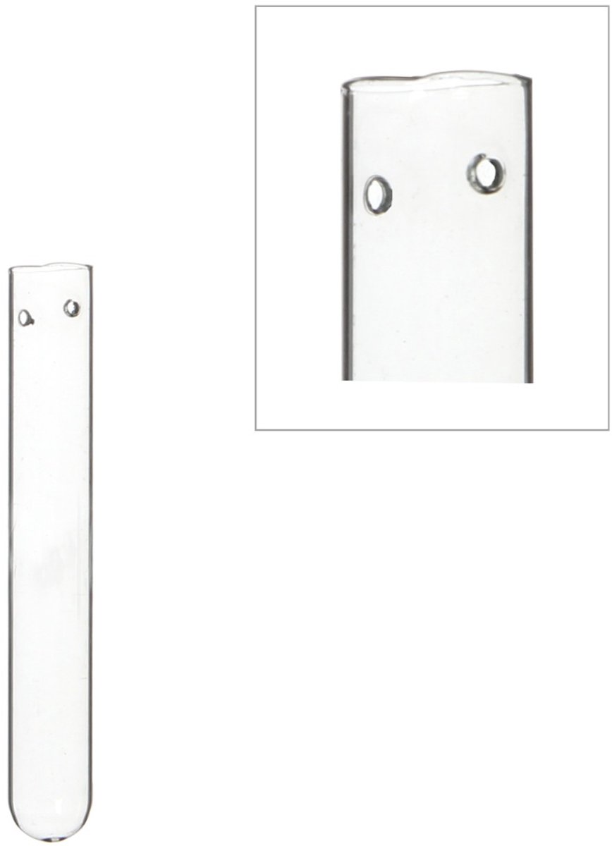 Goedkoopste Reageerbuis Glas 1.5cm diameter 15cm hoog. Met 2 Gaten - 12 st