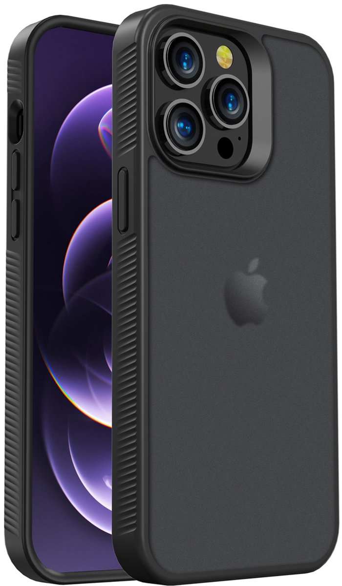 Accezz Hoesje Geschikt voor iPhone 14 Pro Max - Accezz Rugged Frosted Backcover - Zwart